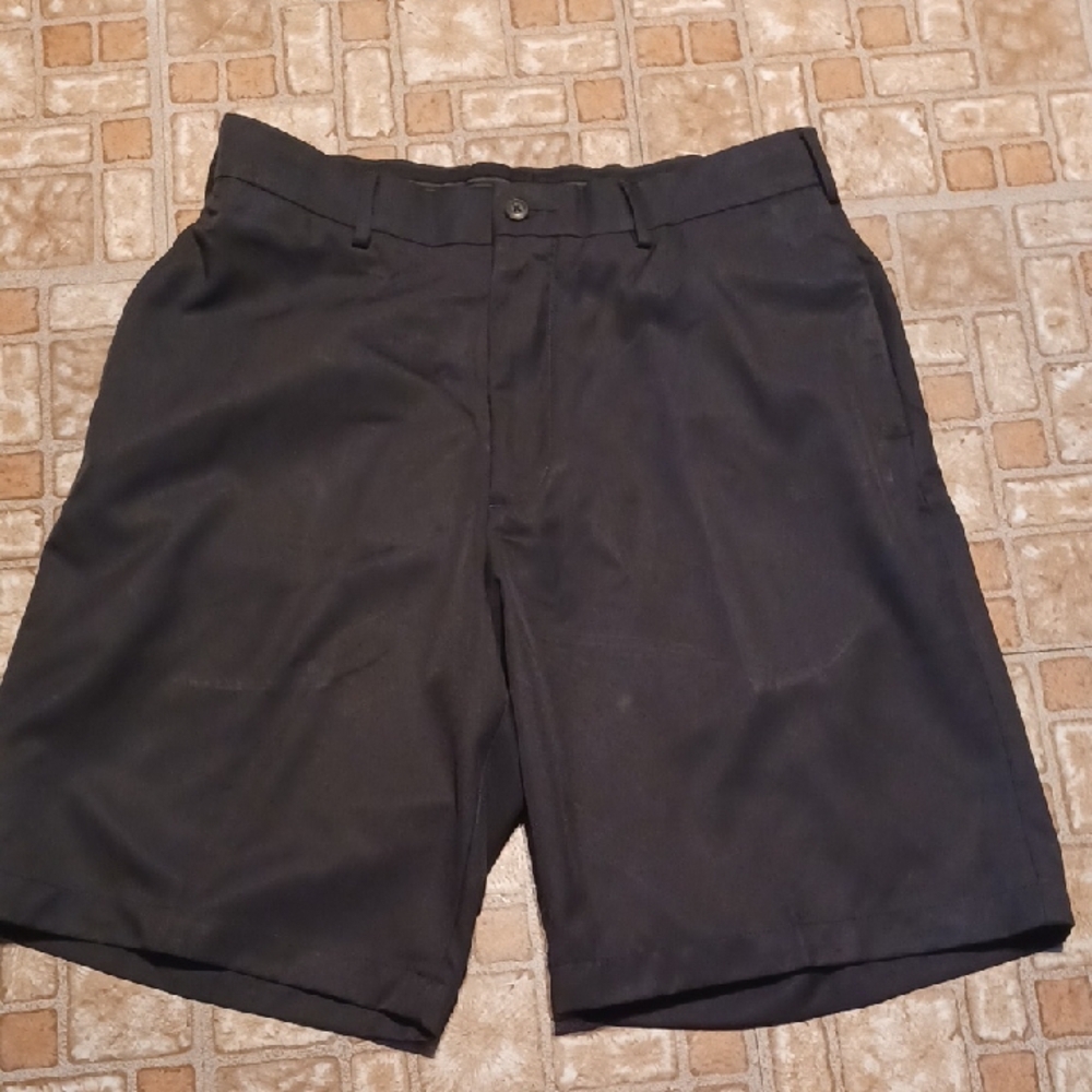 Black Flat Front Shorts with Classic Style Size 32